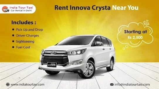Innova Crysta Hire in Delhi for Airport Outstation and Wedding Travel