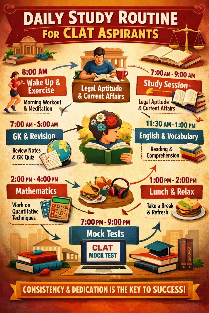 Daily Study Routine for CLAT Aspirants: A Smart Schedule for Success