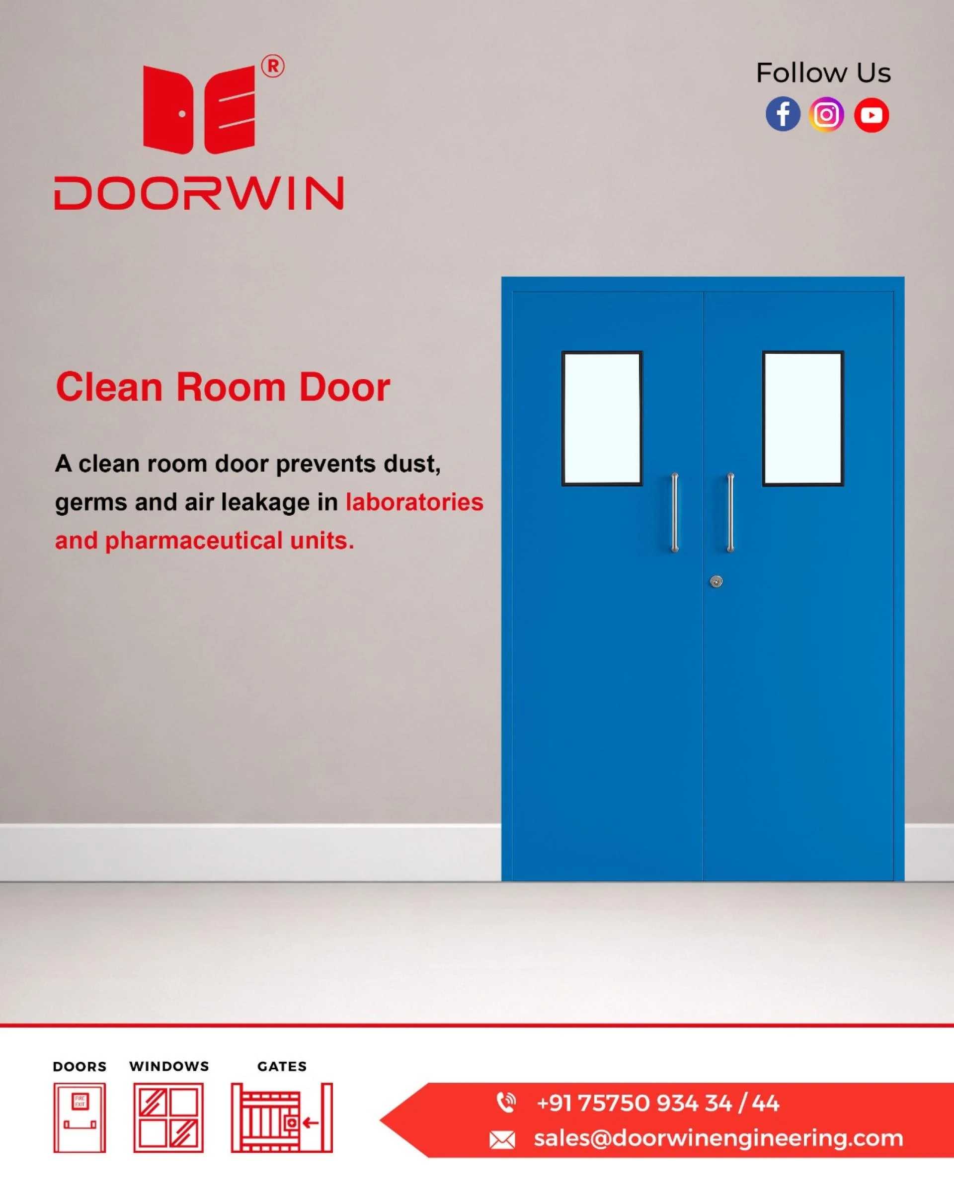 Industrial Clean Room Doors Manufacturer in Ahmedabad, India