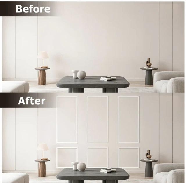 Peel and Stick Wall Molding Kit for Fast, Nail-Free Installation