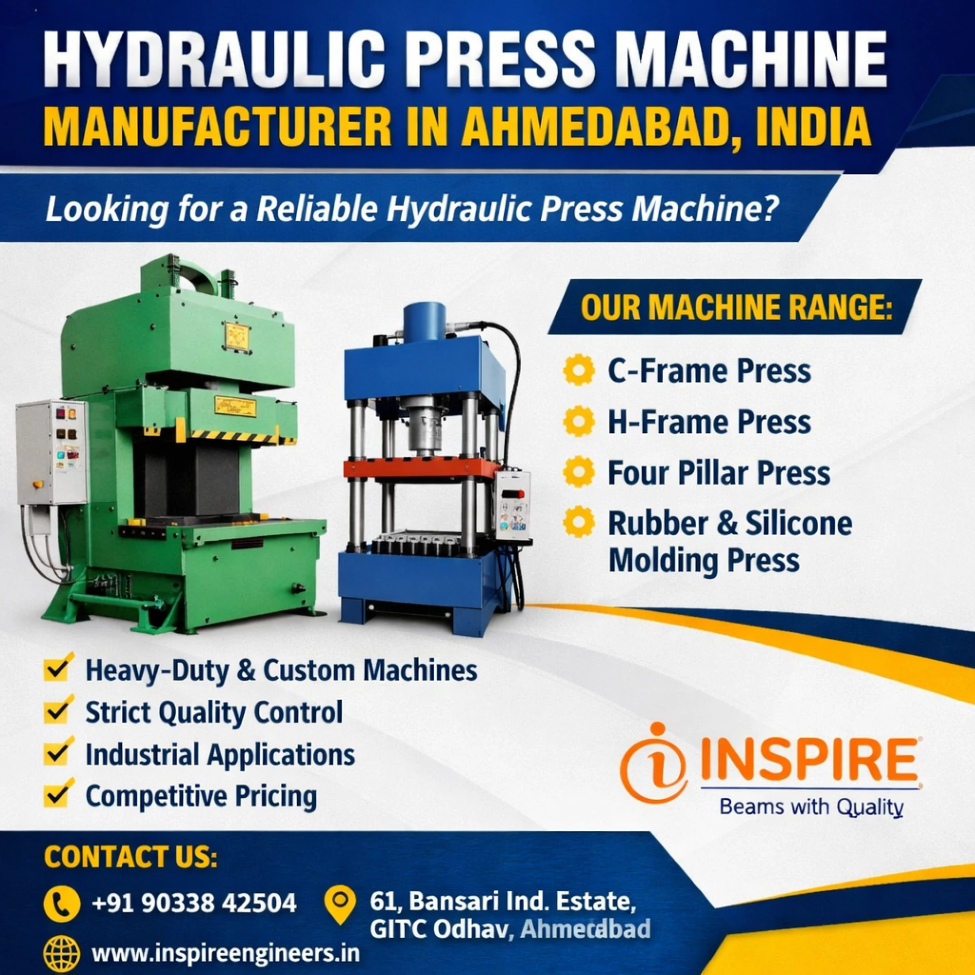 Hydraulic Press Machine Manufacturer in Ahmedabad, India
