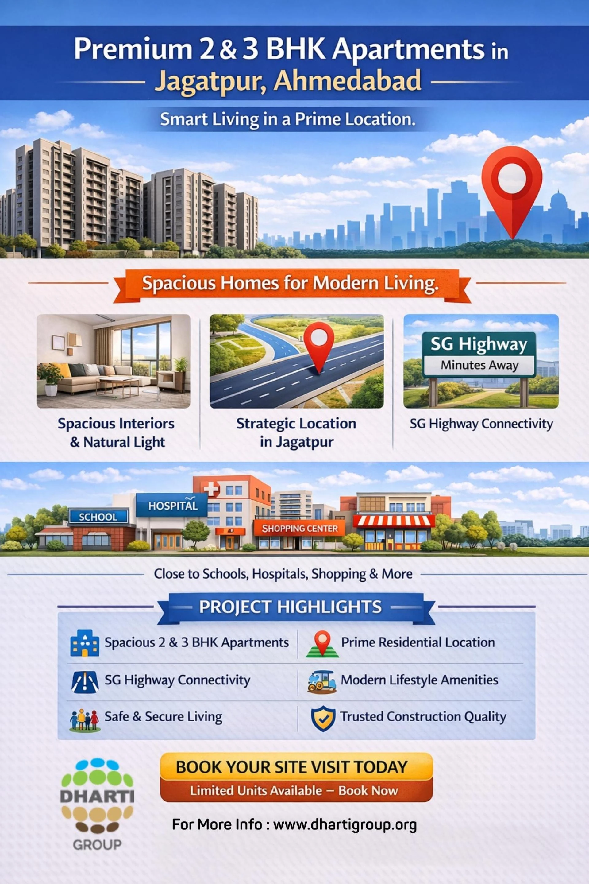 2 & 3 BHK Residential Apartments in Jagatpur Featuring Modern Amenities – Dharti Group