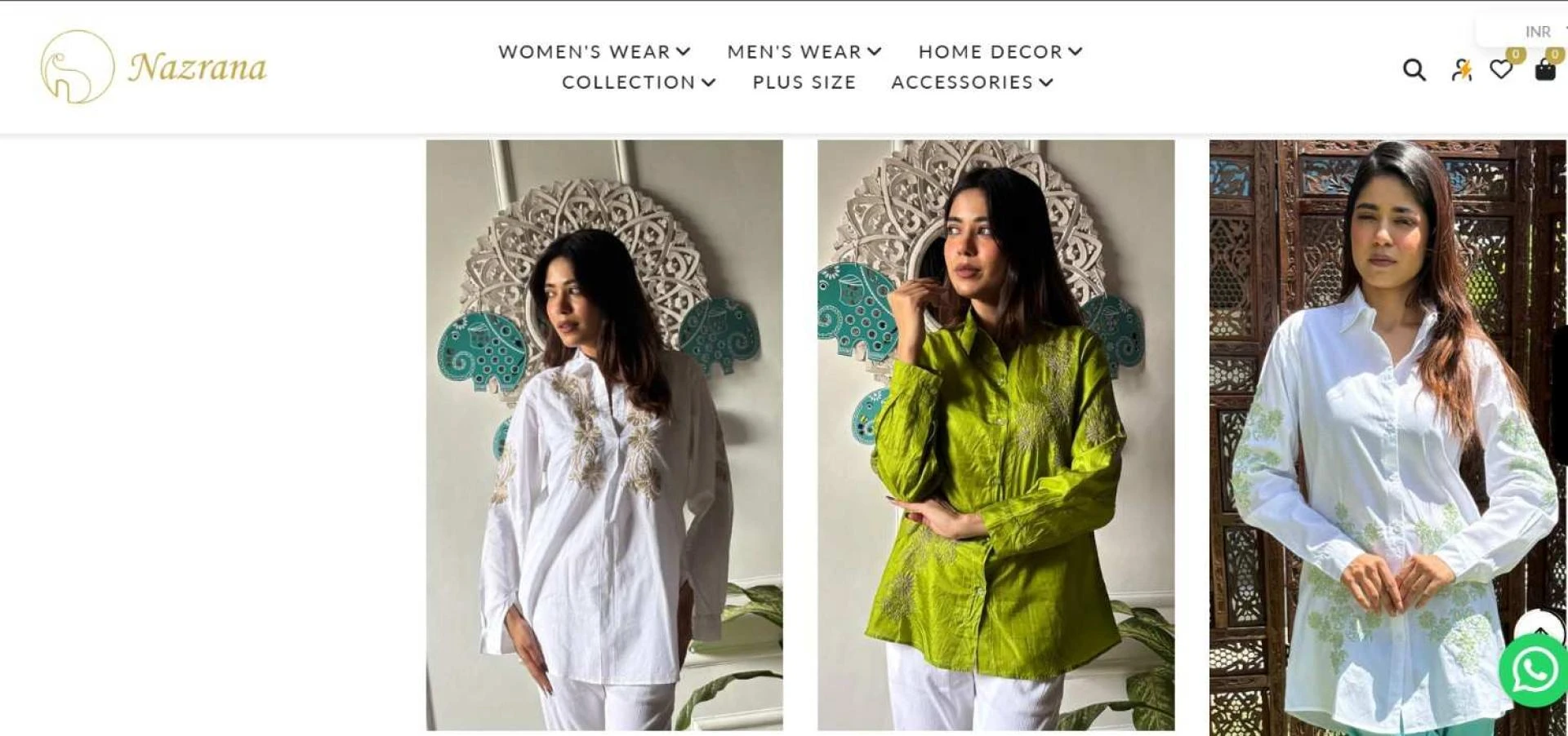 Buy Black Embroidered Shirt Online at Best Price – Nazrana Chikan