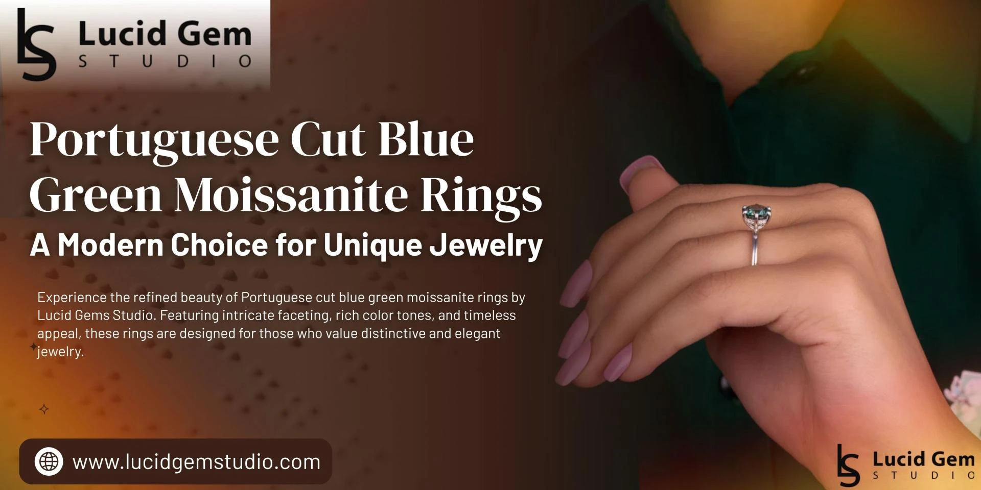 Portuguese Cut Blue Green Moissanite Rings: A Modern Choice for Unique Jewelry