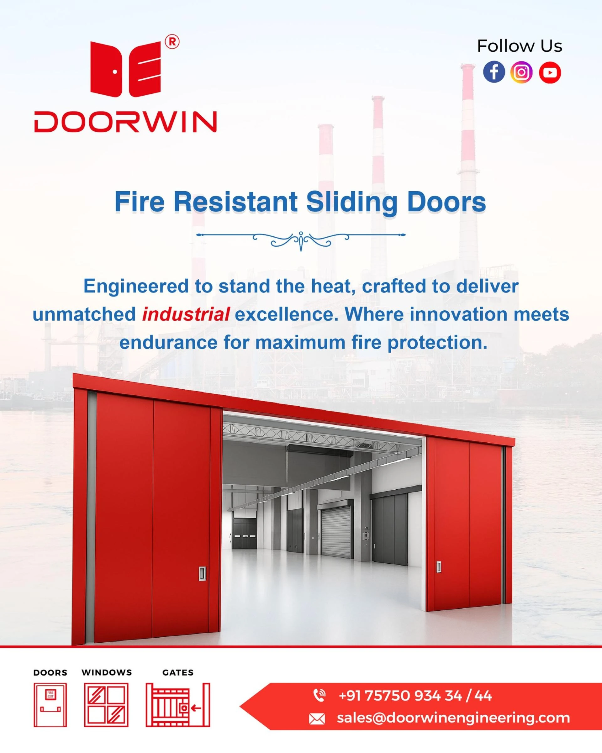 Fire Resistant Sliding Doors for Industrial and Commercial Use