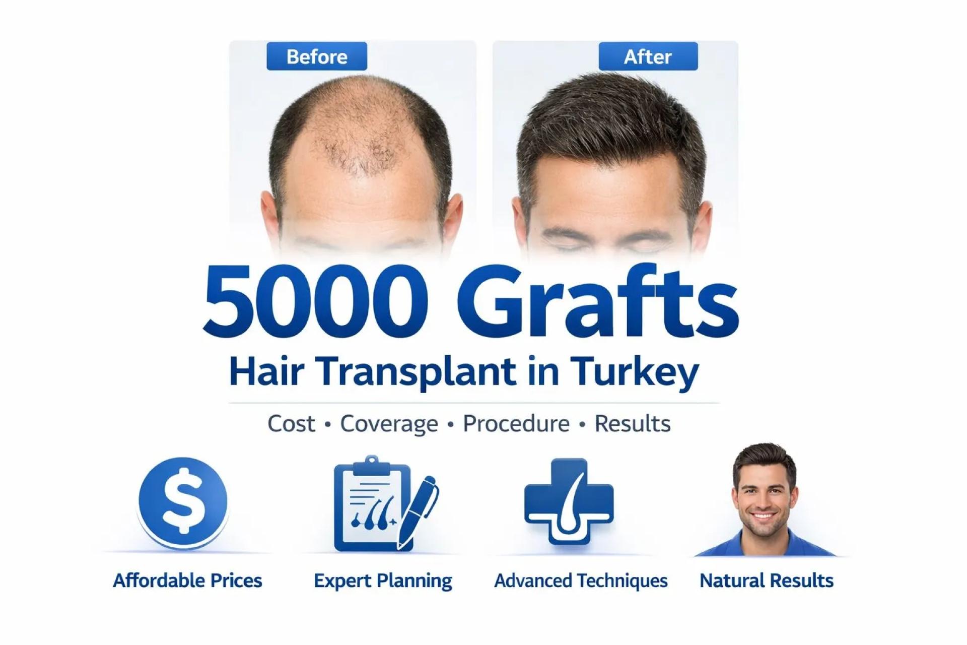 5000 Grafts Hair Transplant Cost in Turkey
