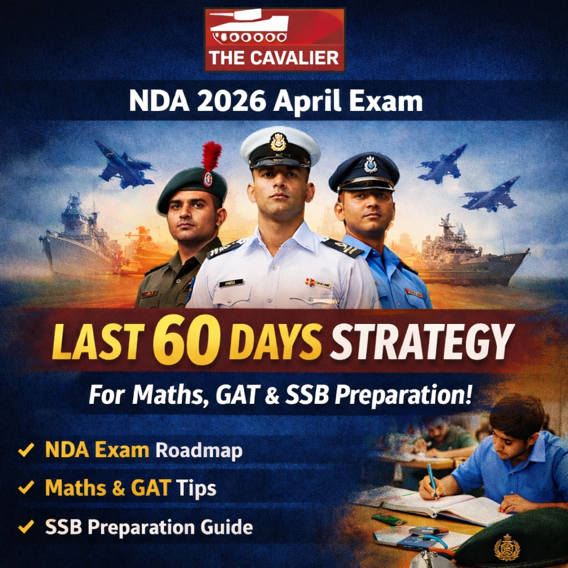 NDA 2026 April Exam - Last 60 Days Strategy for Maths, GAT & SSB Preparation