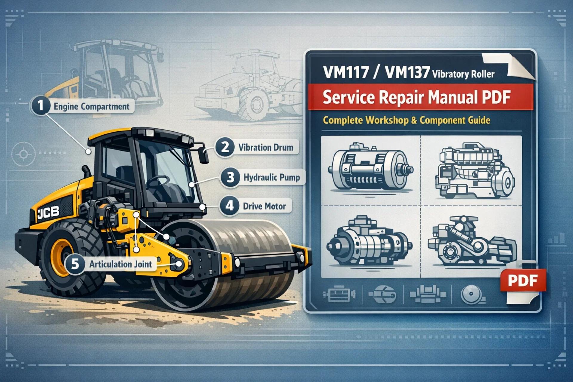 JCB VM117 & VM137 Vibratory Roller Service Repair Manual PDF – Complete Workshop & Component Guide