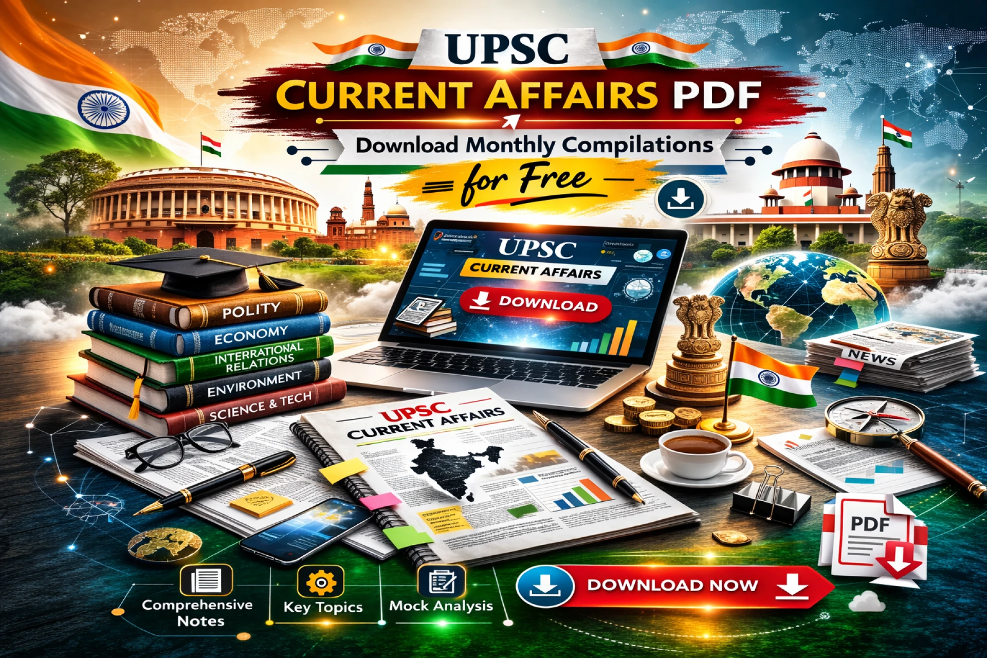 UPSC Current Affairs PDF: Download Monthly Compilations for Free