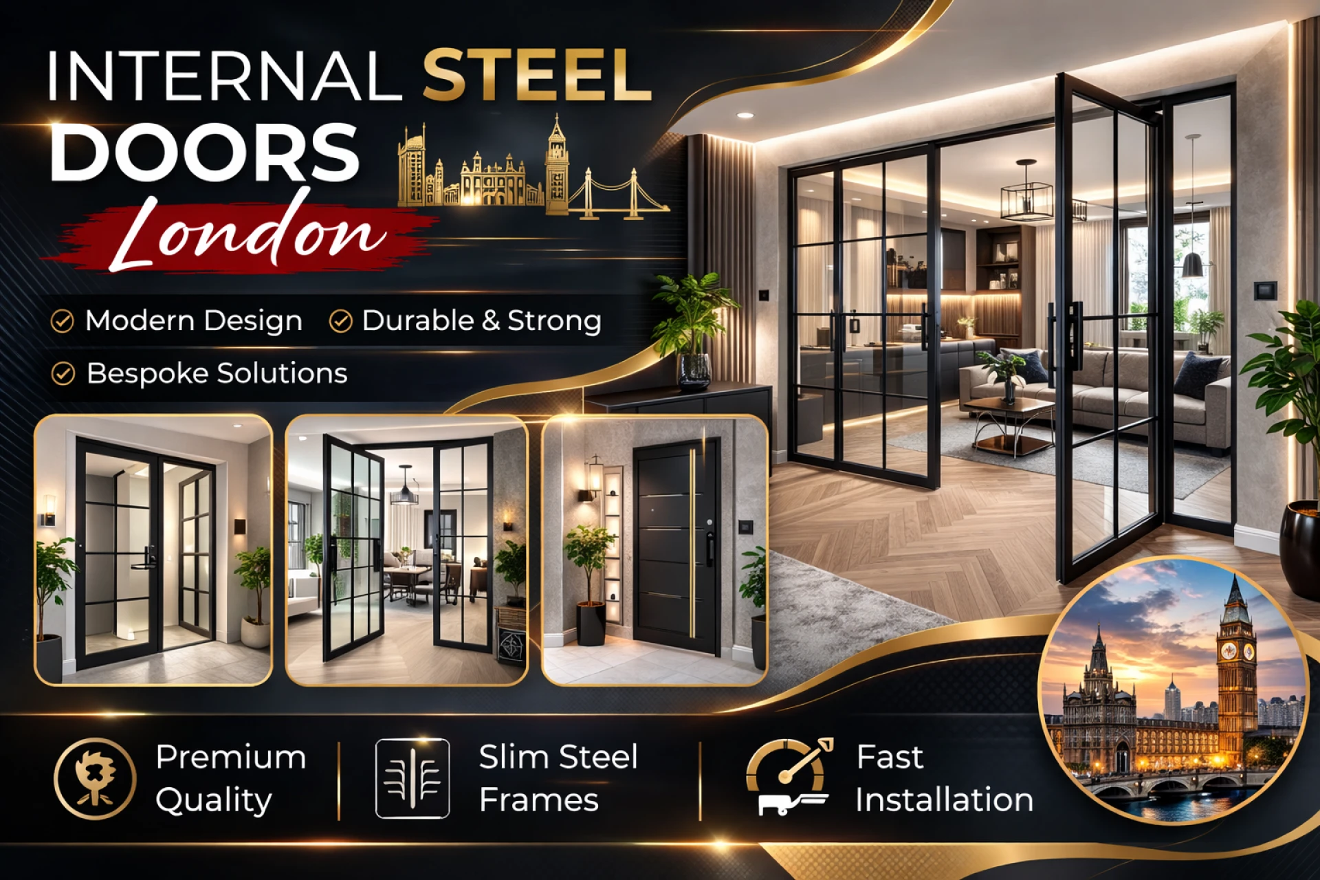Internal Steel Doors London – Modern Strength with Timeless Style