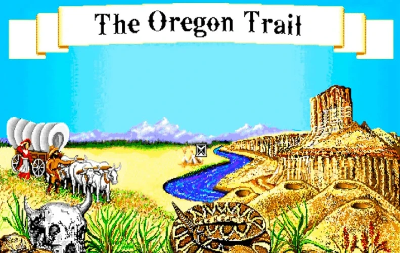 Explore the Oregon Trail game online Classic DOS Simulation