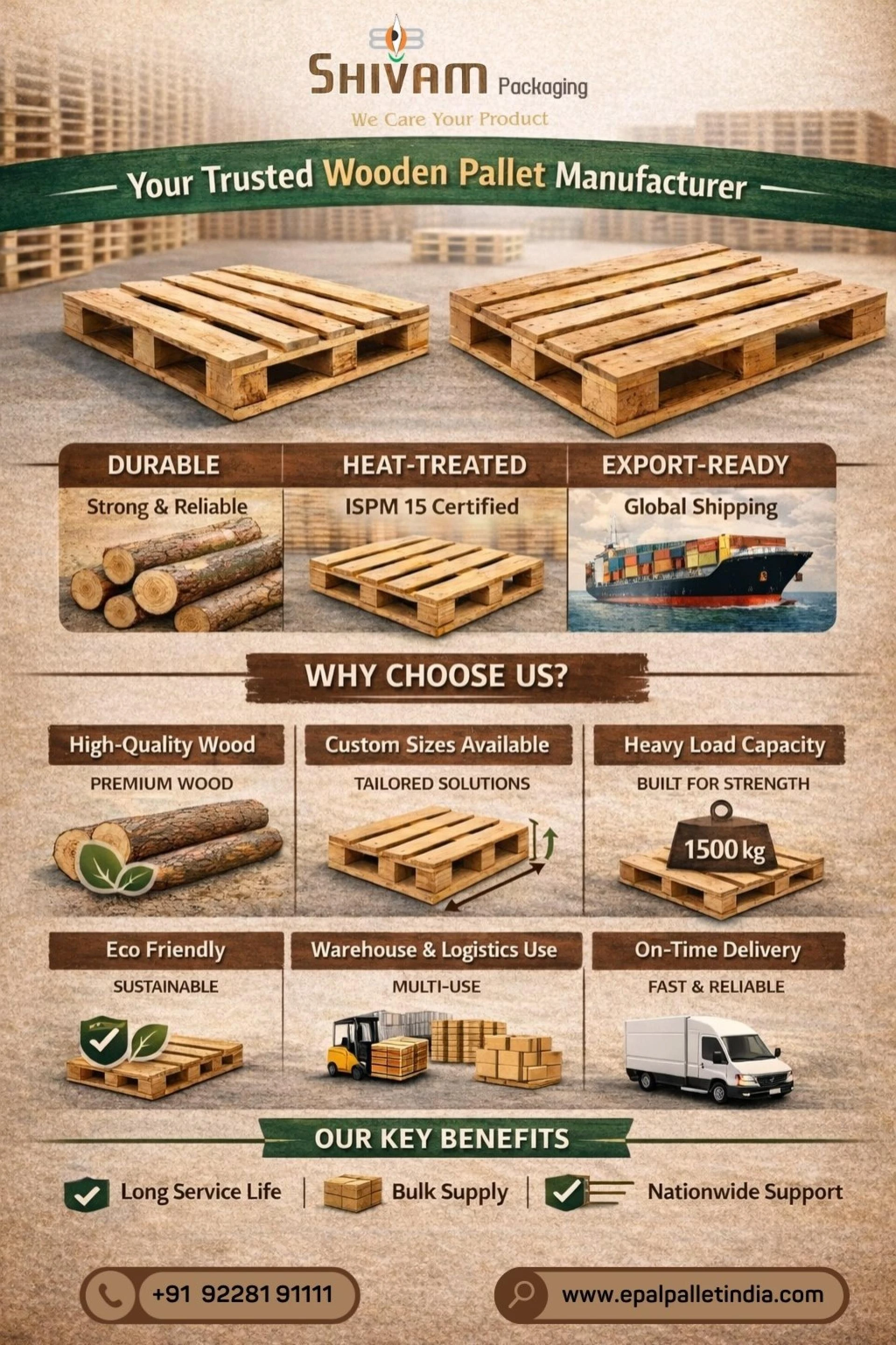 Wooden Pallet Manufacturer and Supplier in Ahmedabad, India – Shivam Packaging