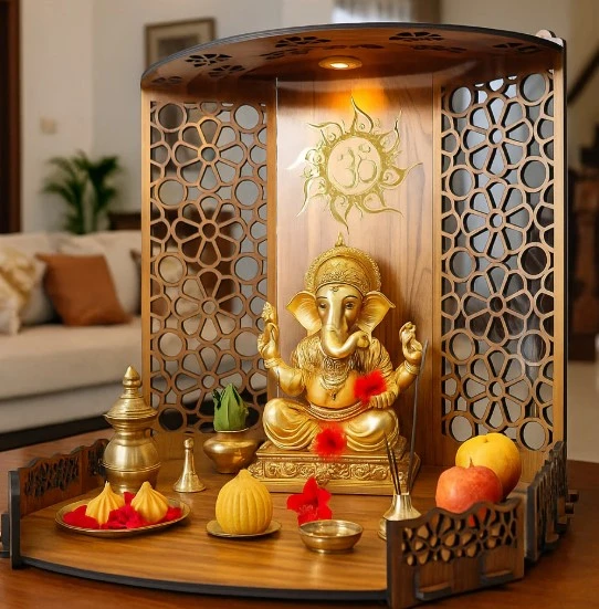 What Accessories Go with a Wooden Temple for Home (Lamps, Bells, Frames)?