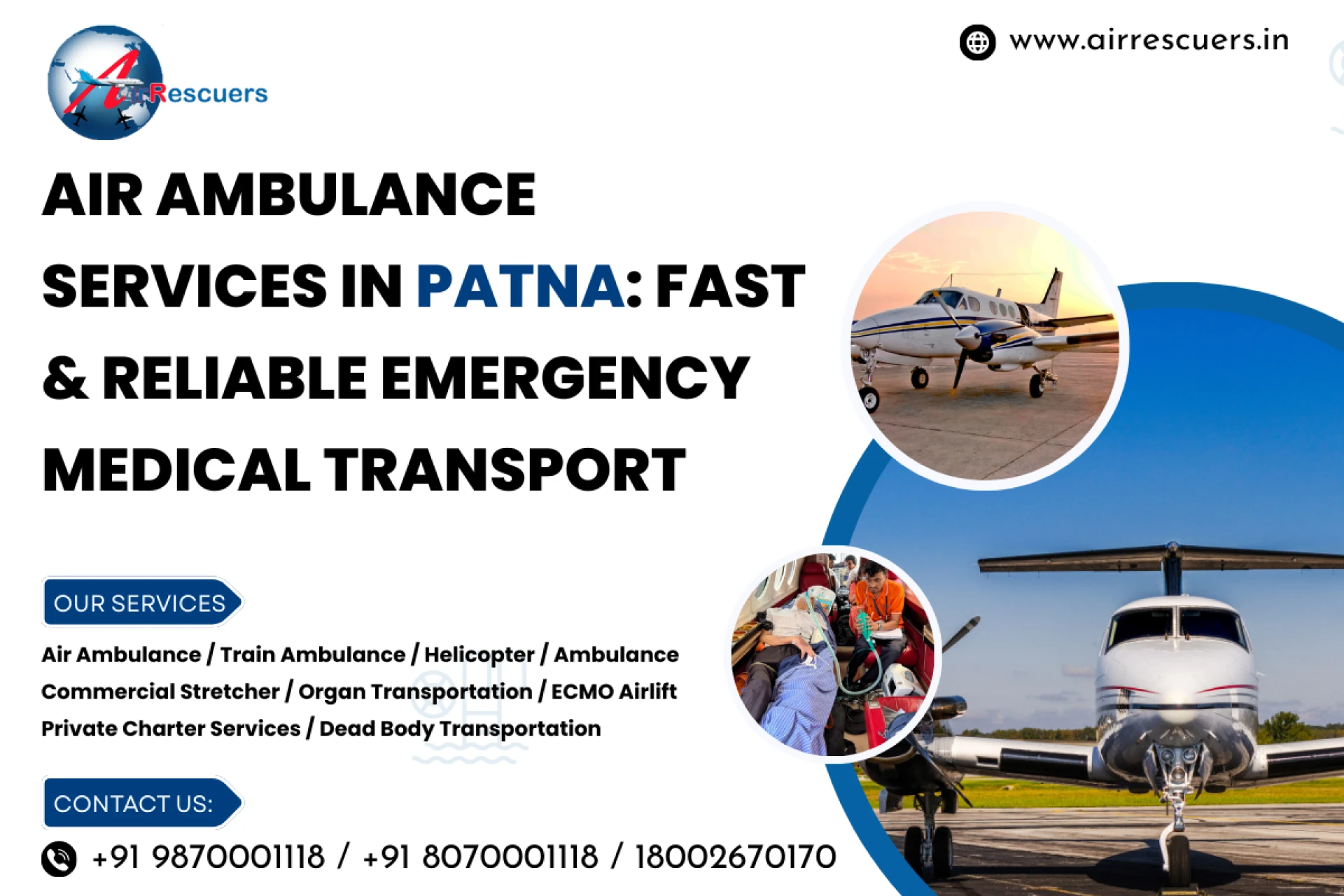 Air Ambulance Services in Patna: Fast & Reliable Emergency Medical Transport