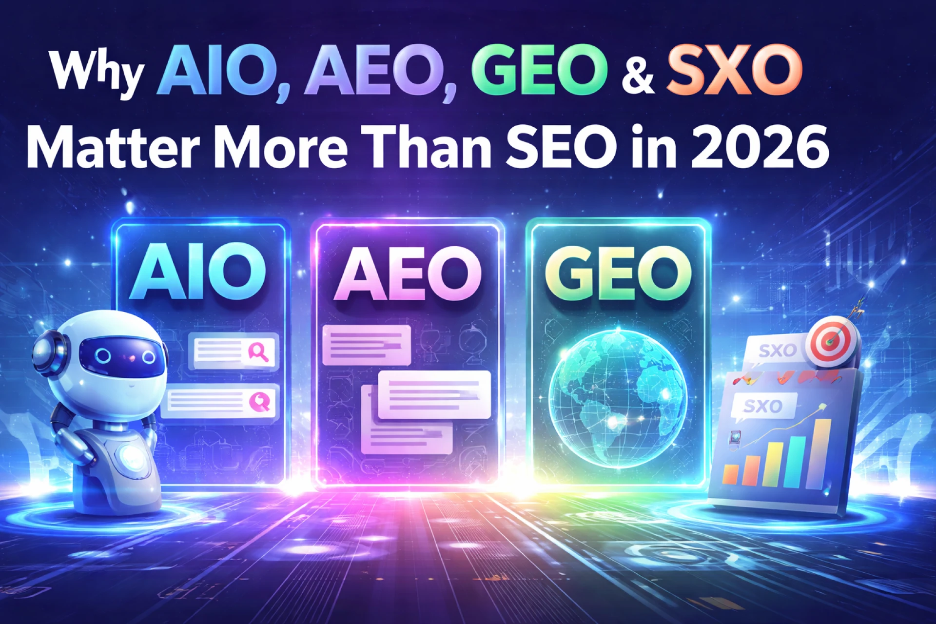 Why AIO, AEO, GEO & SXO Matter More Than SEO in 2026