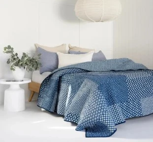 How a Kantha Quilt Enhances the Look of a Cotton Quilt Bedroom Style