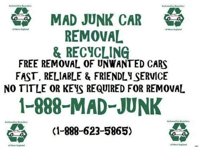 FREE JUNK CAR REMOVAL NO TITLE OK! 1-888-MAD-JUNK