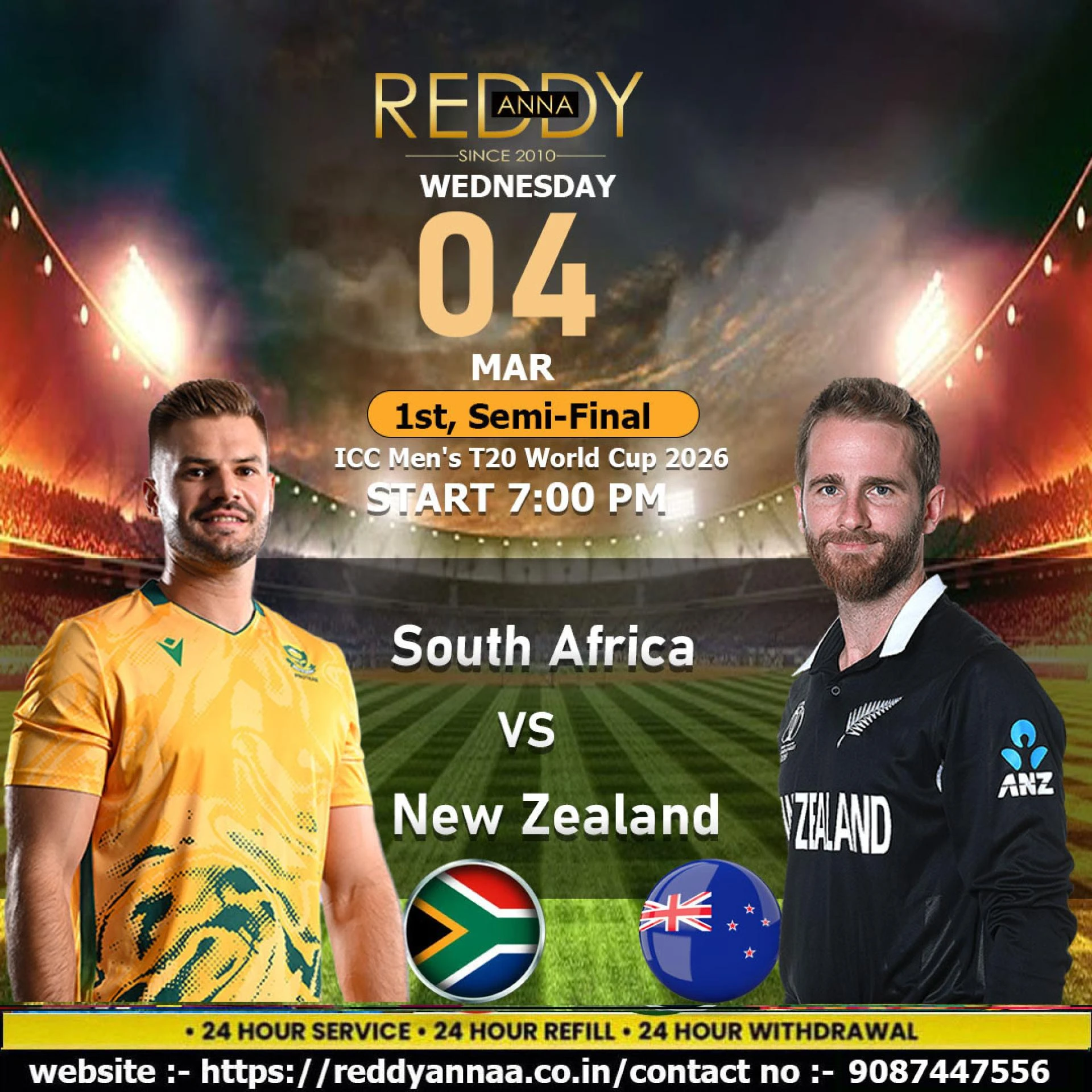 Get Ready for T20 Action: How Reddy Anna Book Connects with the Excitement of South Africa vs New Zealand at ICC Men's T20 World Cup 2026.