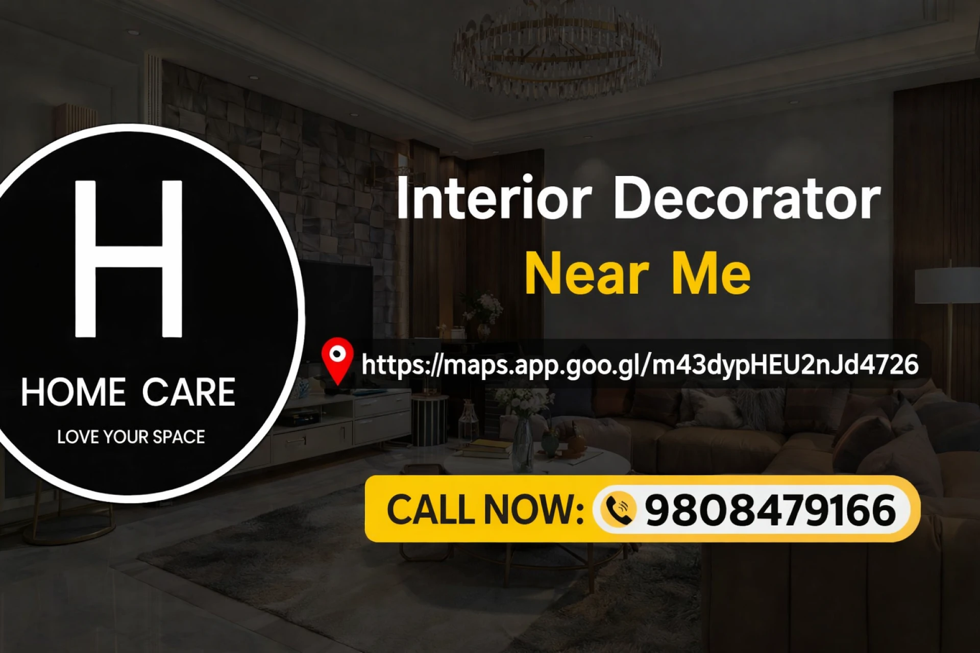 Best Interior Decorator Near Me – Modern Living Room Interior Design & Wall Design Panel in Firozabad