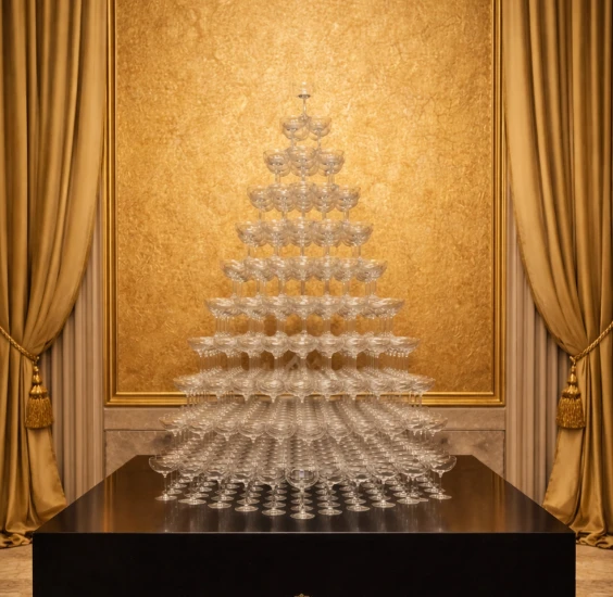 Luxury Event Styling with Champagne Towers and Glassware Hire in London