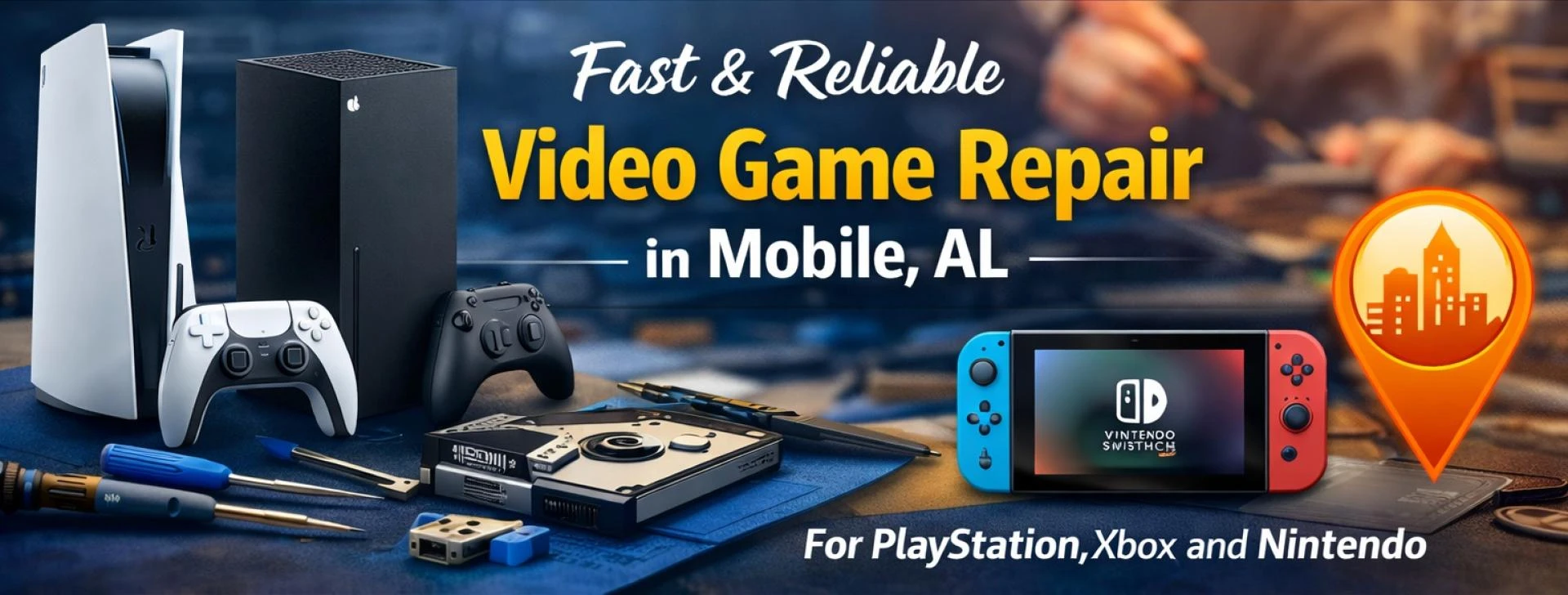 Fast and Reliable Video Game Repair Shop in Mobile AL for PlayStation, Xbox, and Nintendo