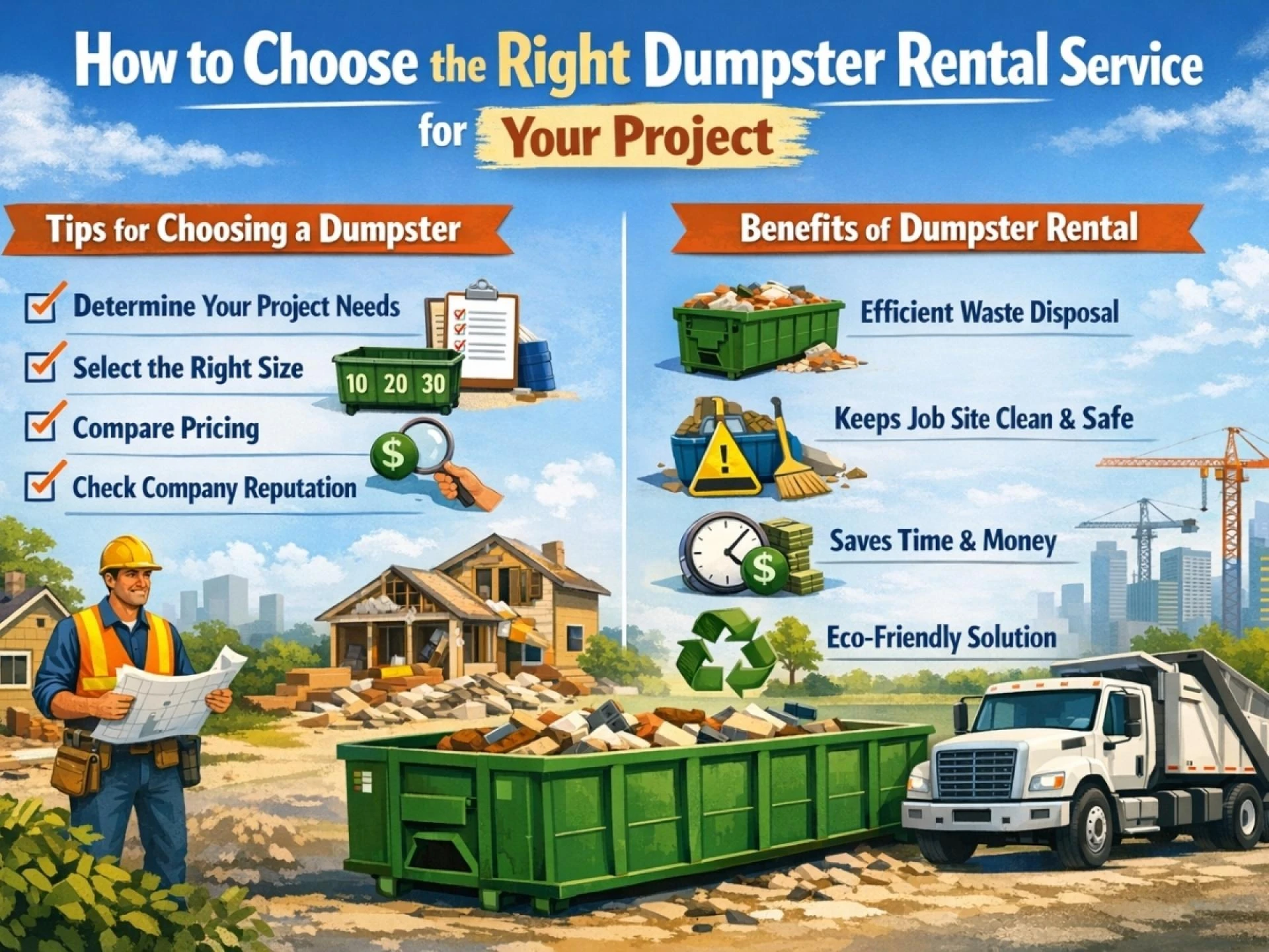 How to Choose the Right Dumpster Rental Service for Your Project & Benefits of Dumpster Rental