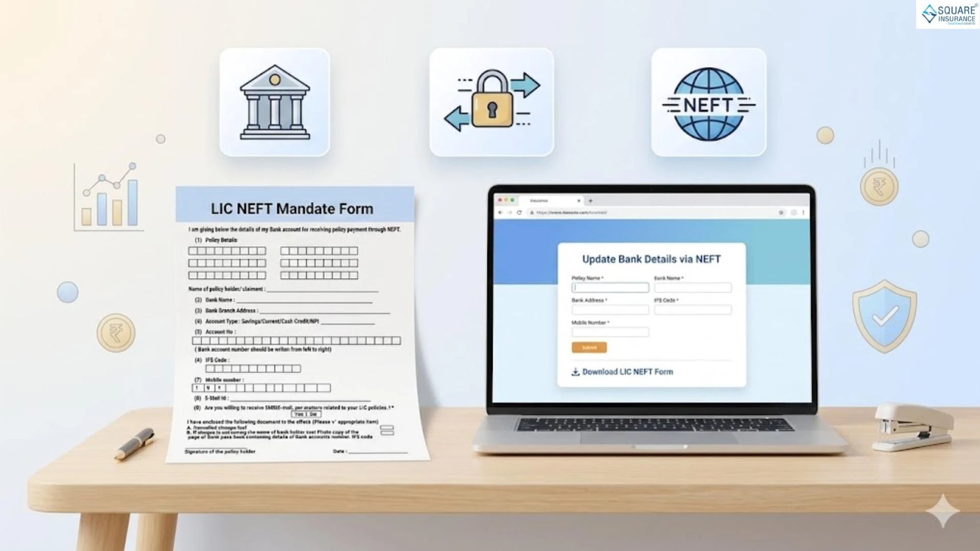 LIC NEFT Form – How to Download and Update Bank Details in LIC Policy