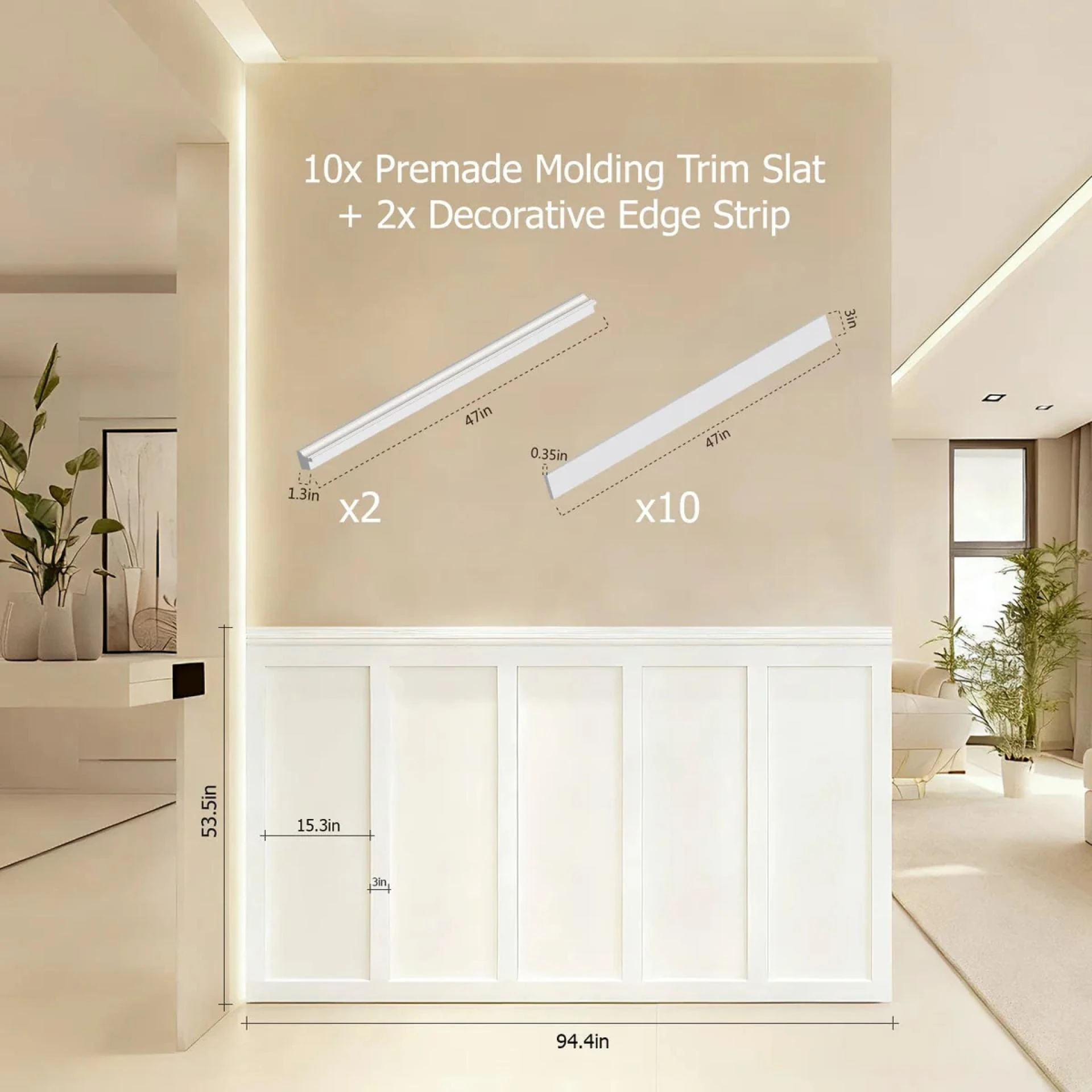 Interior Wall Molding Kit for Elegant DIY Home Enhancements