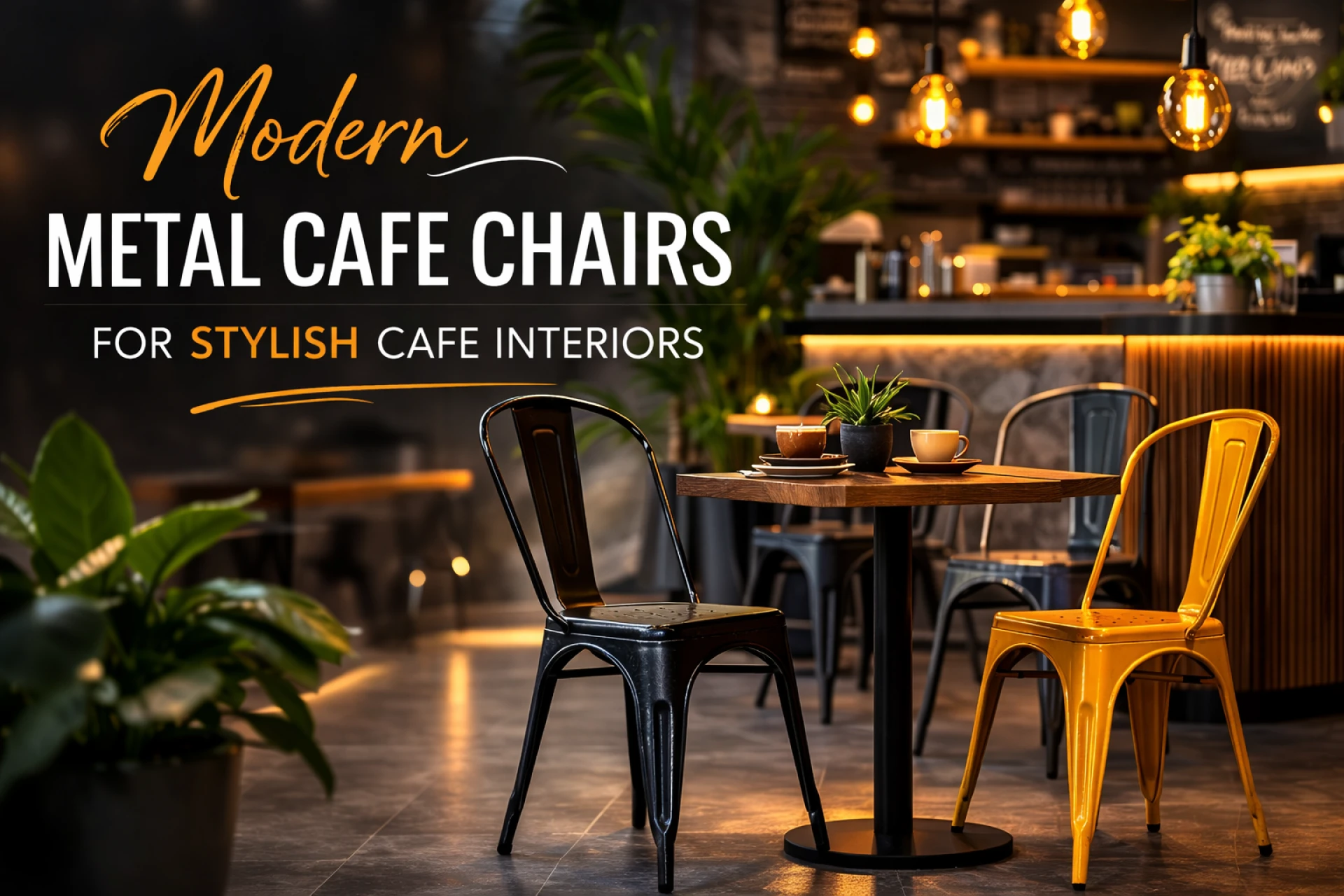 Modern Metal Cafe Chairs for Stylish Cafe Interiors