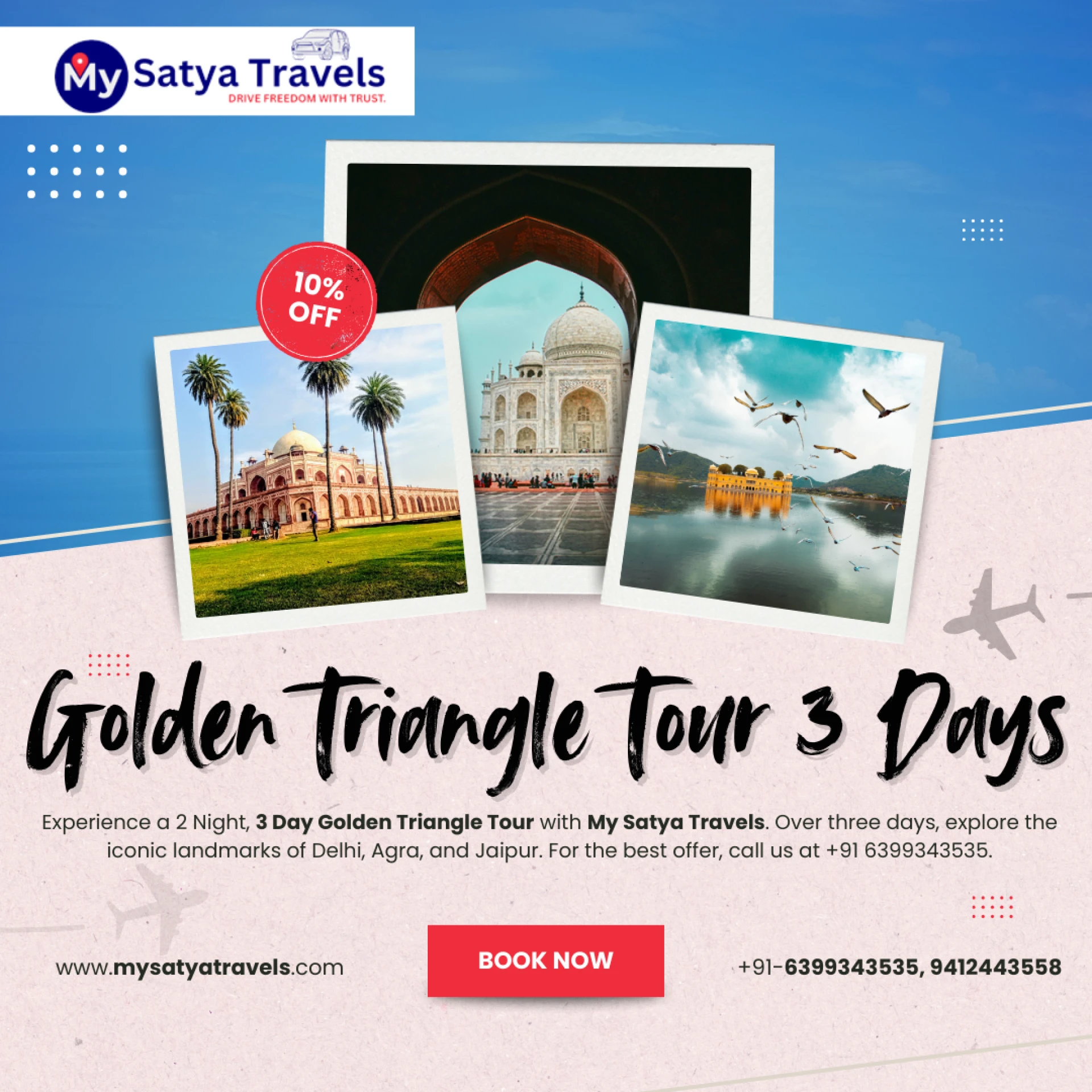 3 Days 2 Nights Golden Triangle Tour – Delhi Agra Jaipur Tour Package