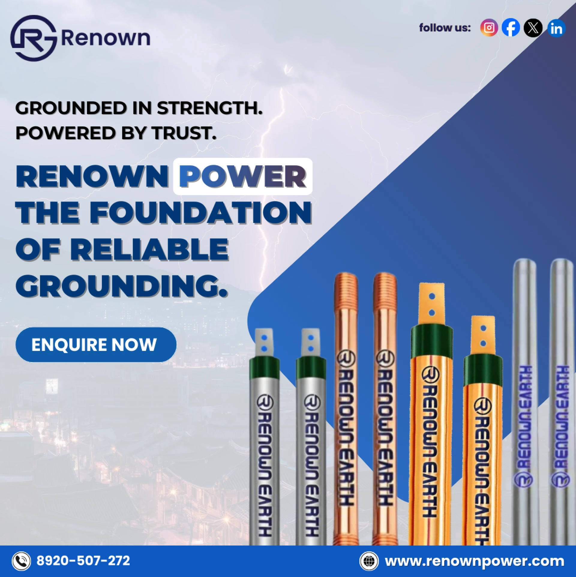Electrical Grounding Rod: Reliable Earthing Solutions by Renown Power