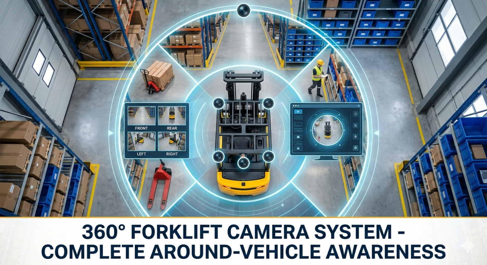 Improving Forklift Operator Awareness with 360° Bird Eye View Camera Systems