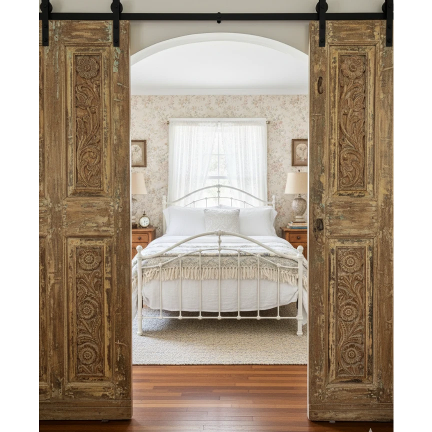 Boho Farmhouse Antique Doors & Carved Door Panels