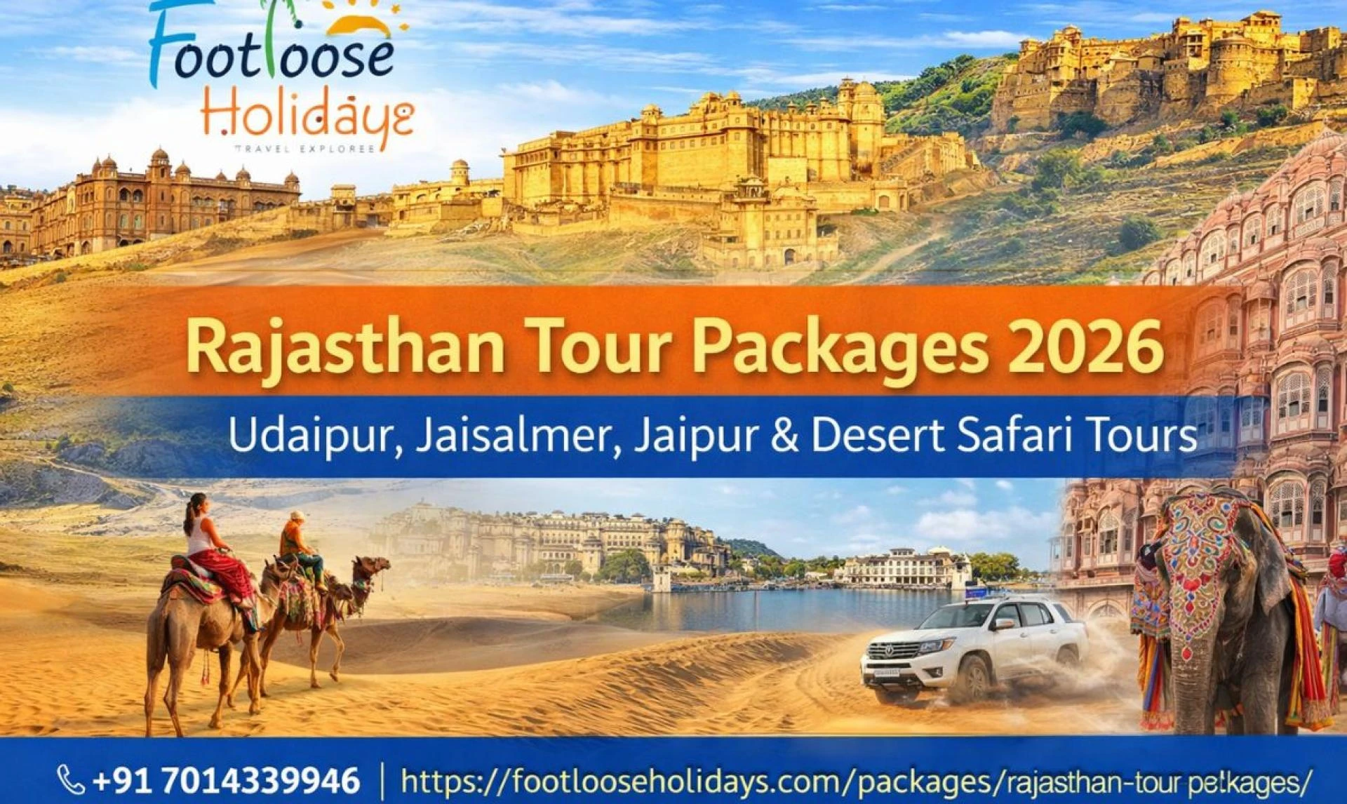 Rajasthan Tour Packages – Jaipur, Udaipur, Jaisalmer & Jodhpur Tours | Footloose Holidays