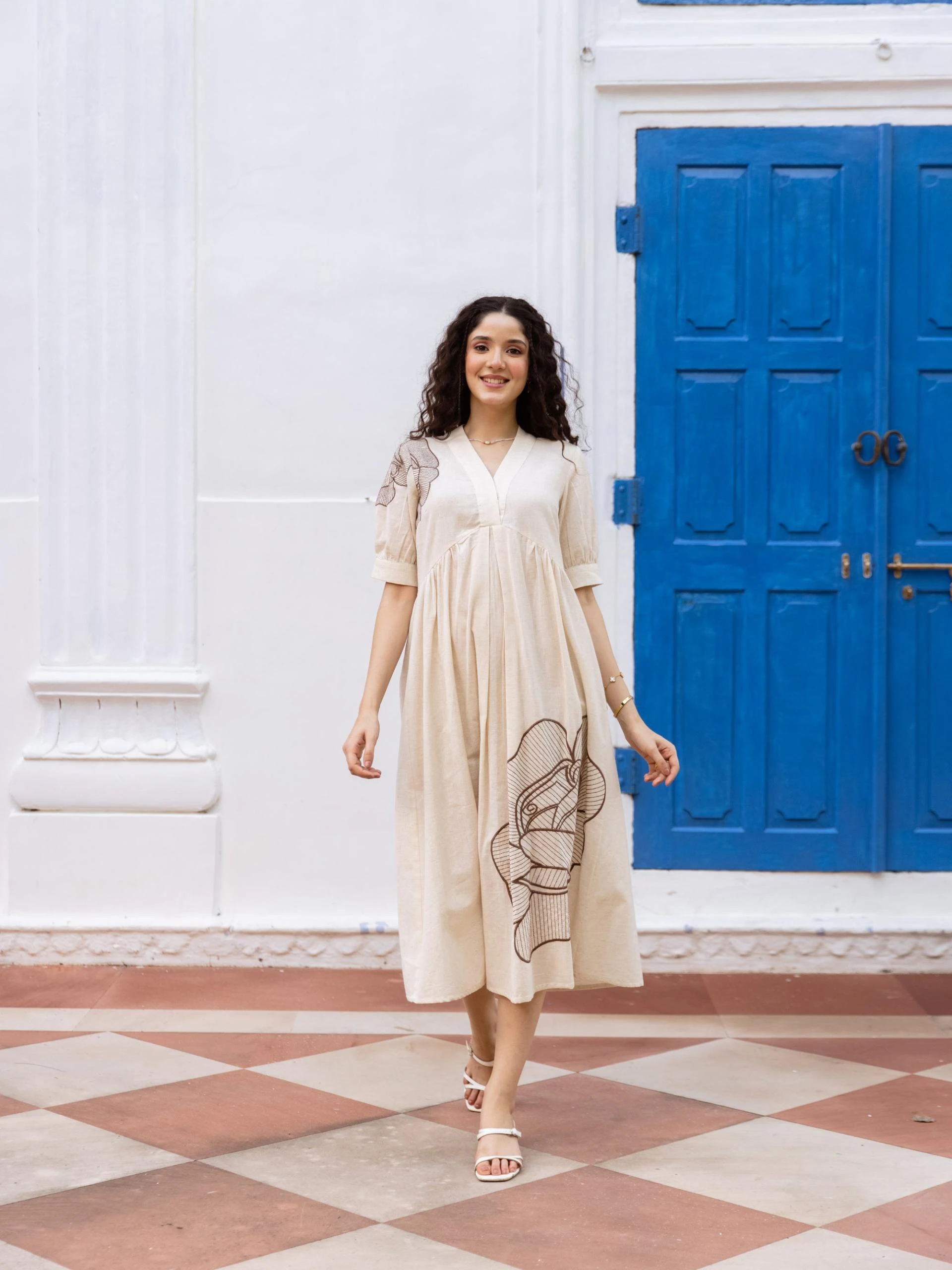 Elegant Cotton Embroidery Dresses for Summer Weddings & Parties