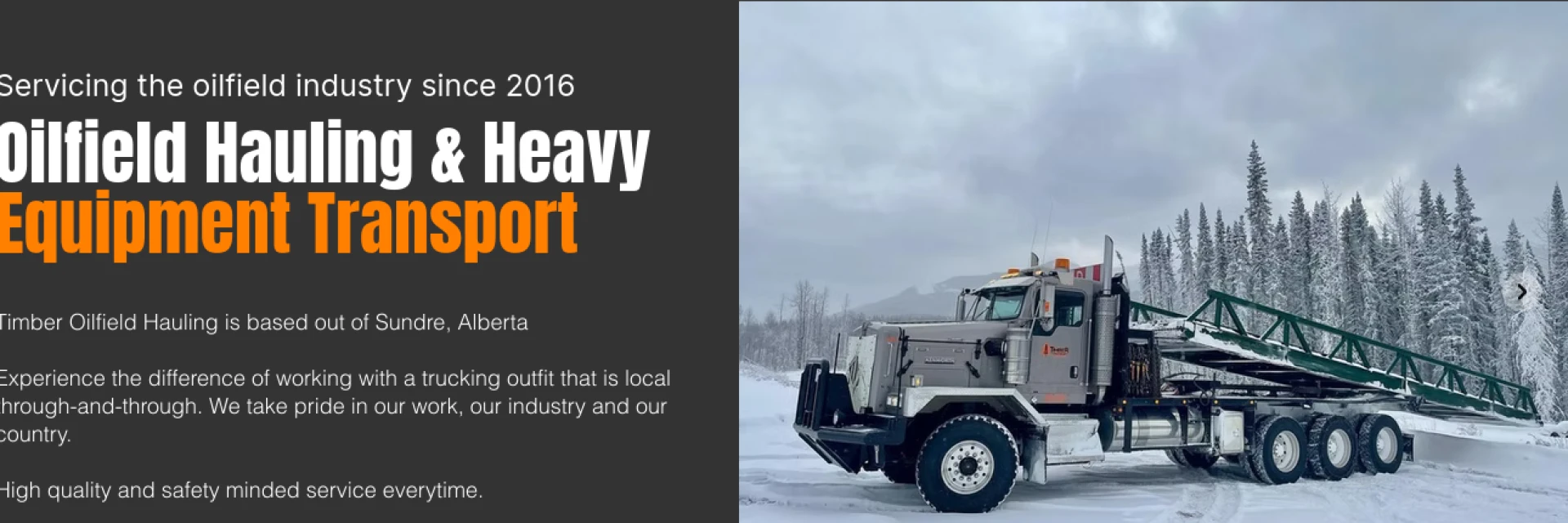 Professional heavy-duty trucking in Canmore for industrial transport
