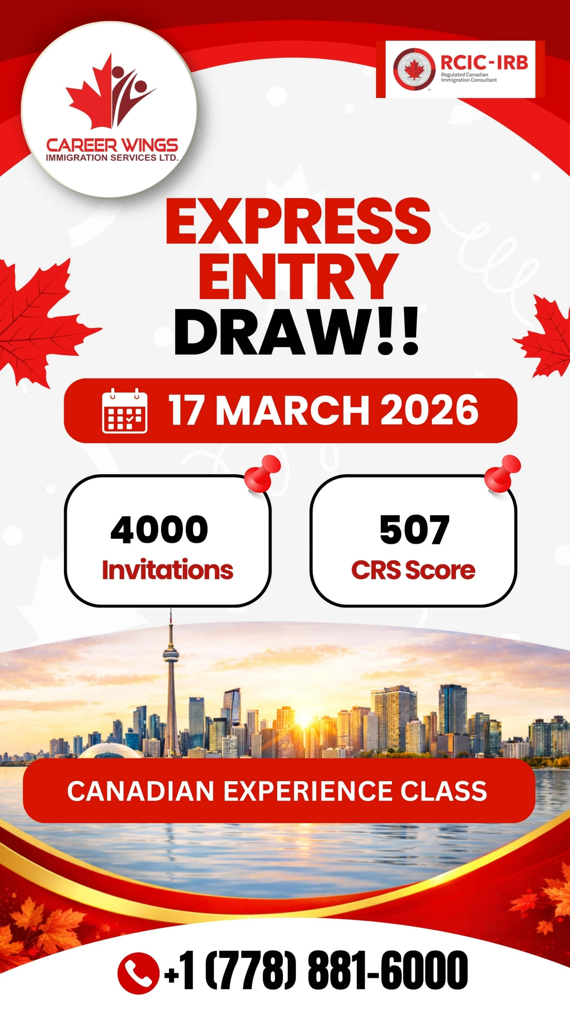 Trusted Immigration Consultant Explains Canadian Experience Class Draw March 17, 2026