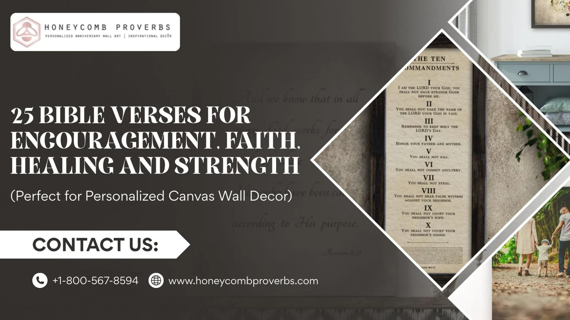 25 Bible Verses for Encouragement, Faith, Healing and Strength (Perfect for Personalized Canvas Wall Decor)