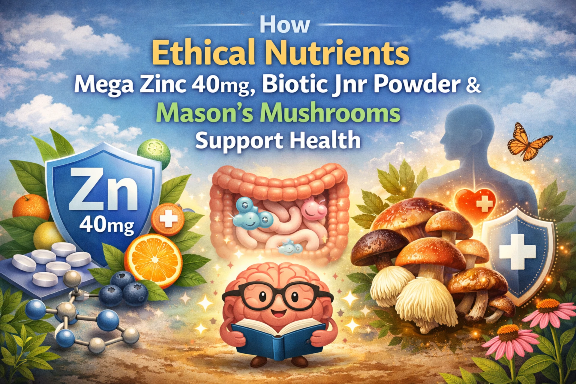 How Ethical Nutrients Mega Zinc 40mg, Biotic Jnr Powder & Mason’s Mushrooms Support Health