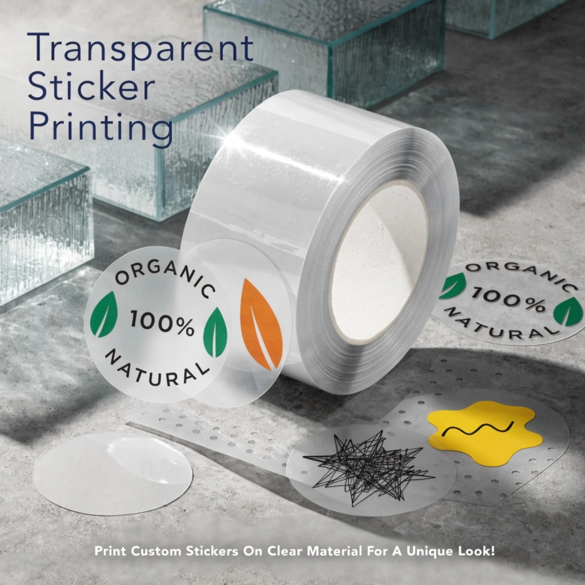 Custom Transparent Sticker Printing for Premium Branding