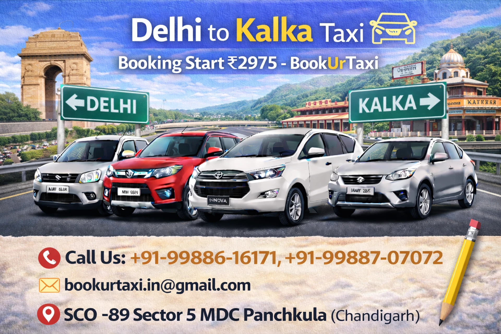 Delhi to Shimla Taxi | Booking Start Only INR 4150