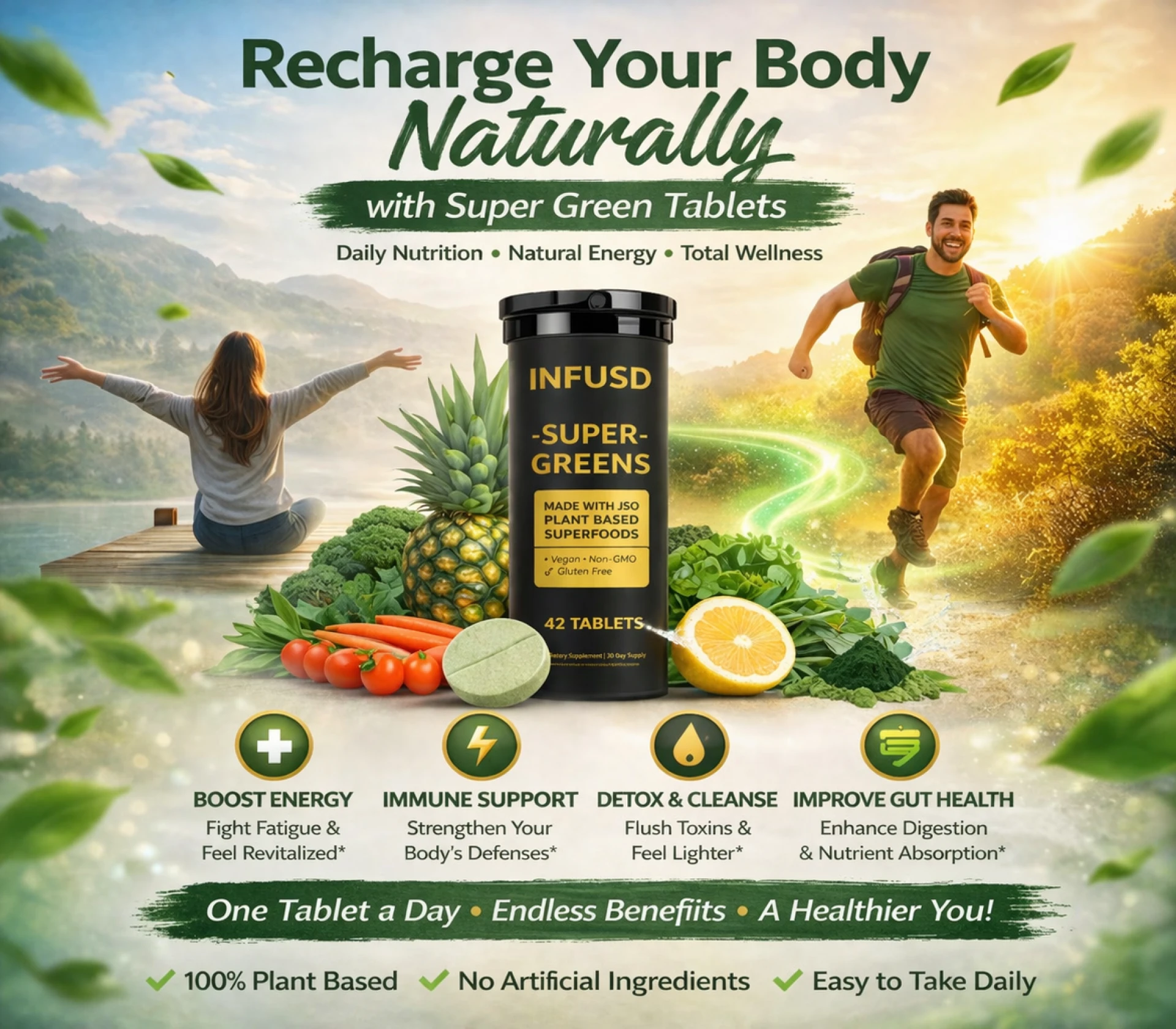 Recharge Your Body Naturally with Super Green Tablets