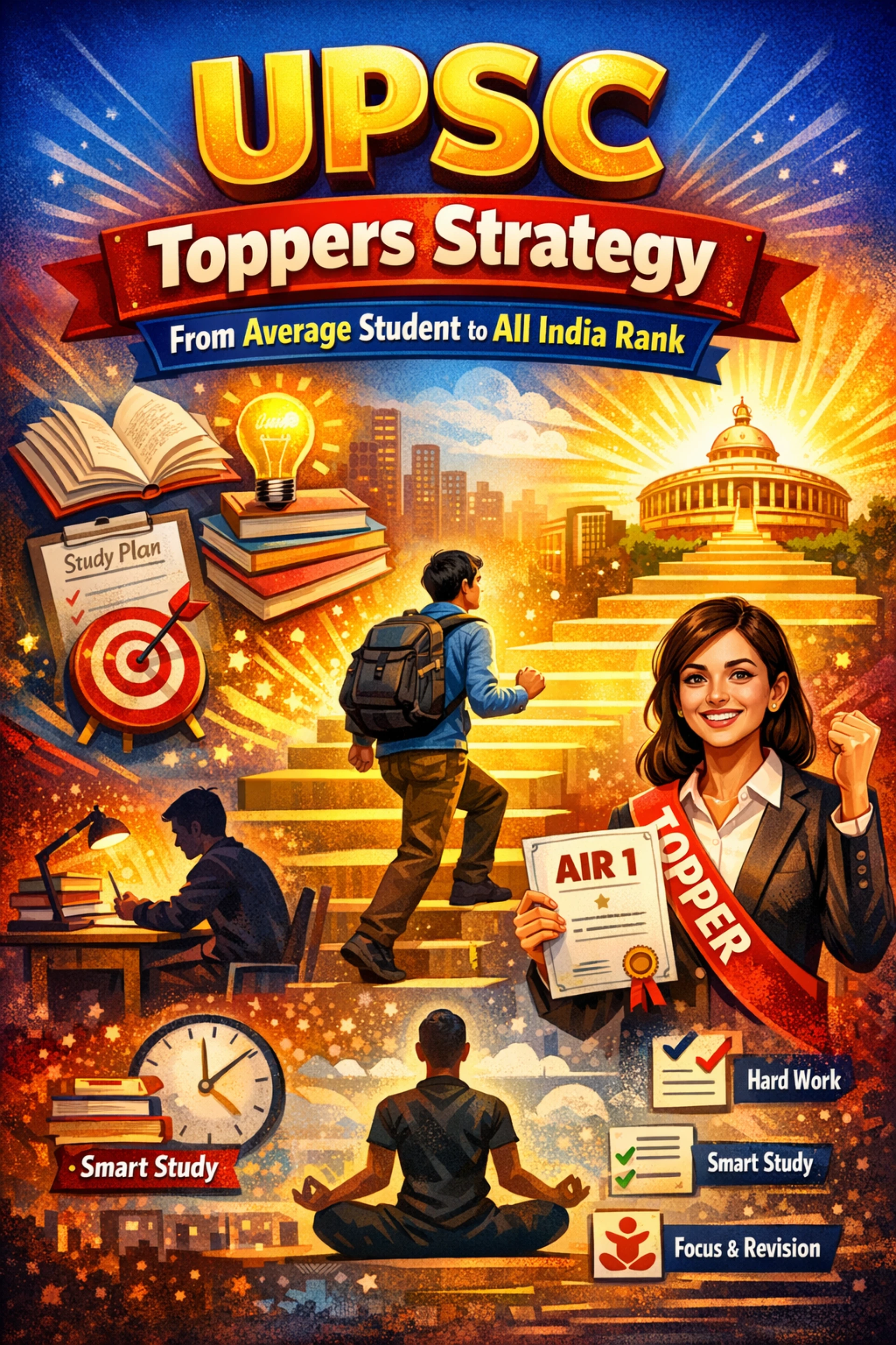 UPSC Toppers Strategy: From Average Student to All India Rank