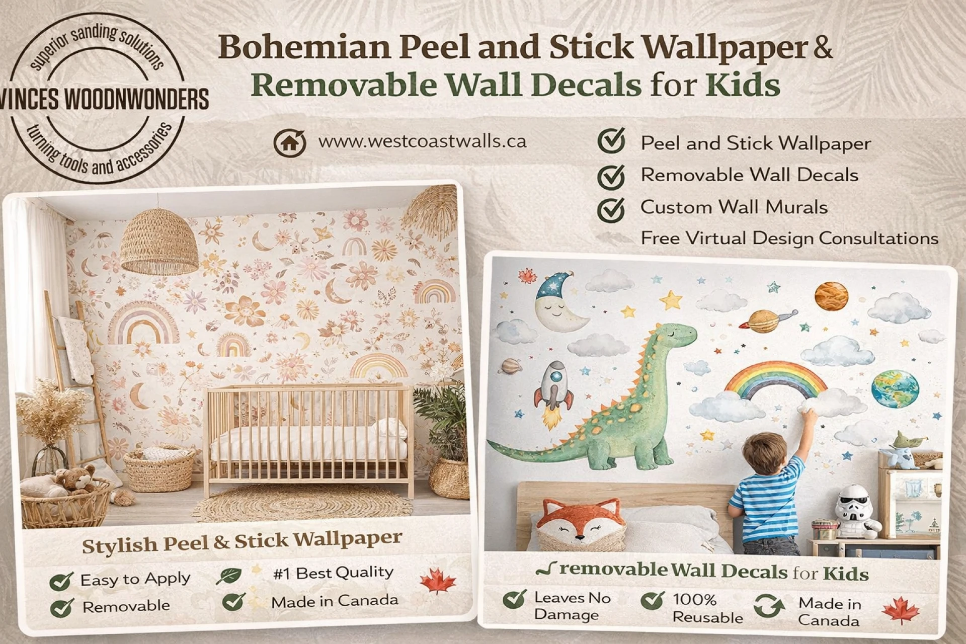 Transform Your Space with Bohemian Peel and Stick Wallpaper & Removable Wall Decals for Kids
