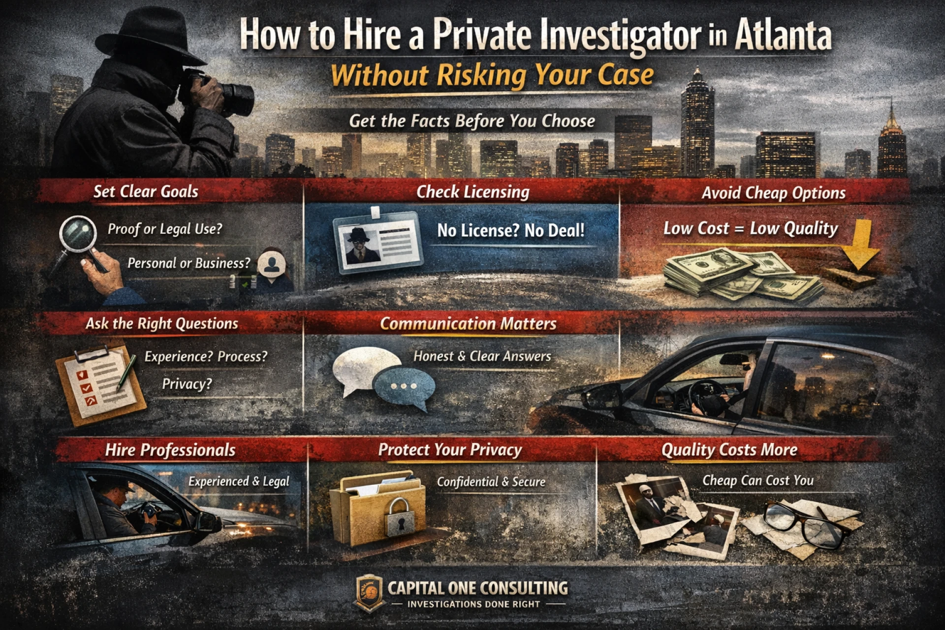 How to Hire a Private Investigator in Atlanta Without Risking Your Case