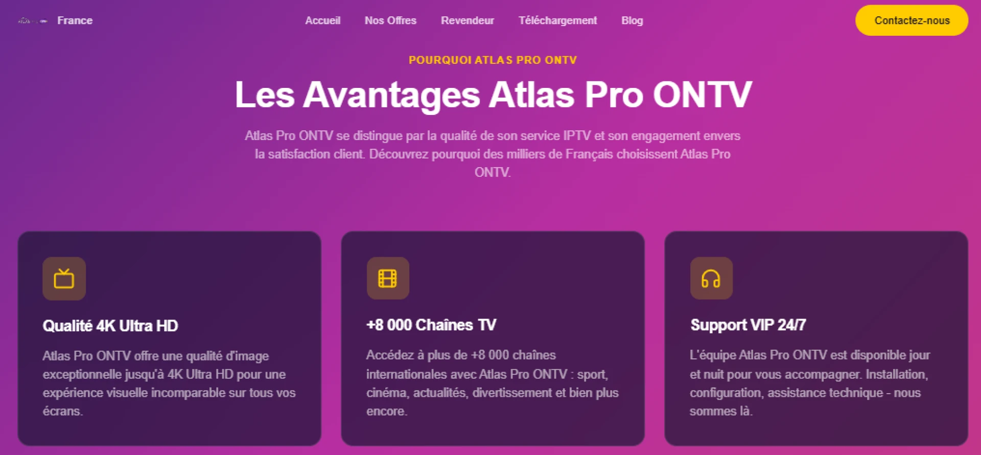 Atlas Pro ONTV Officiel : Accès Annuel Exclusif en France 2026