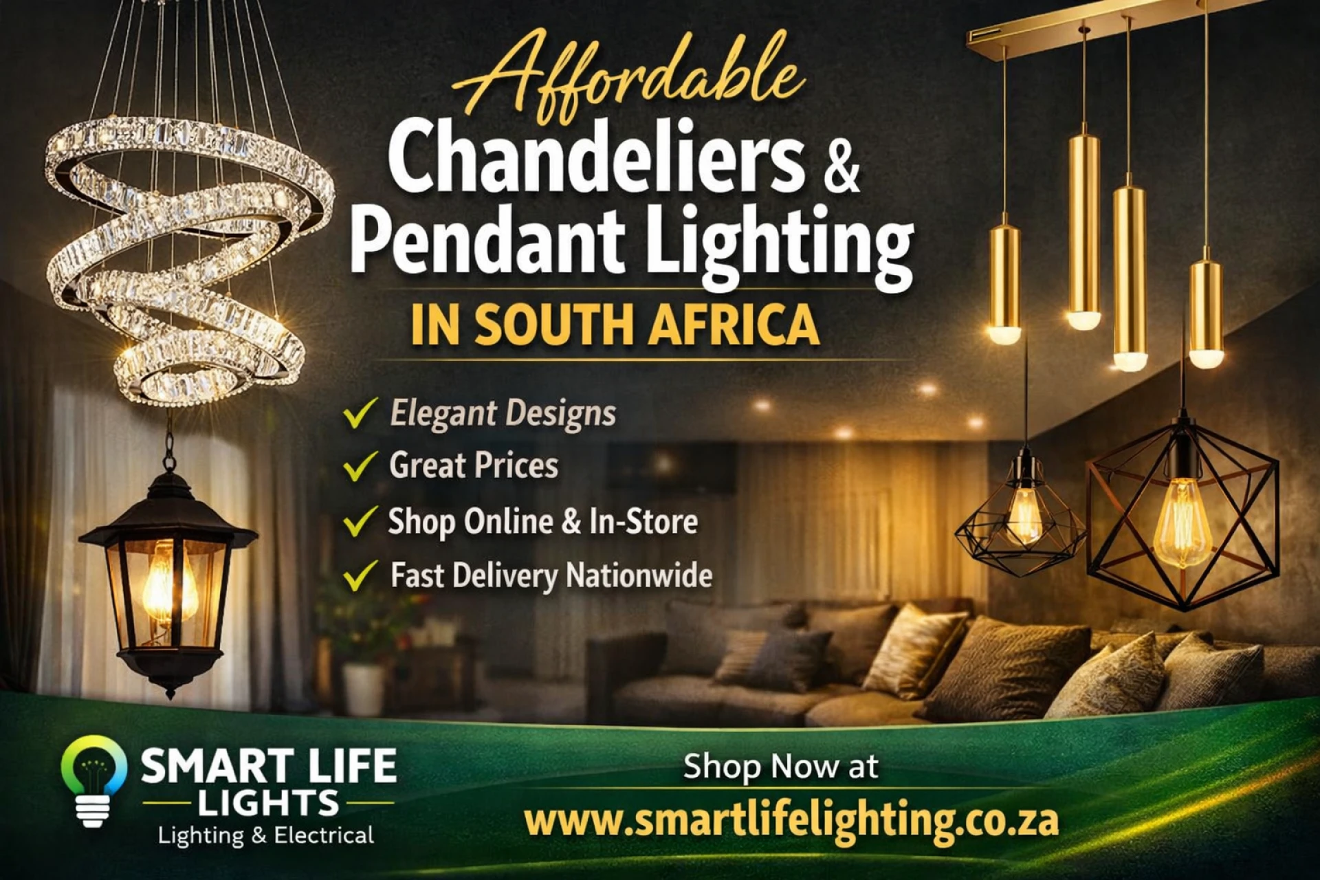 Affordable Chandeliers & Pendant Lighting in South Africa