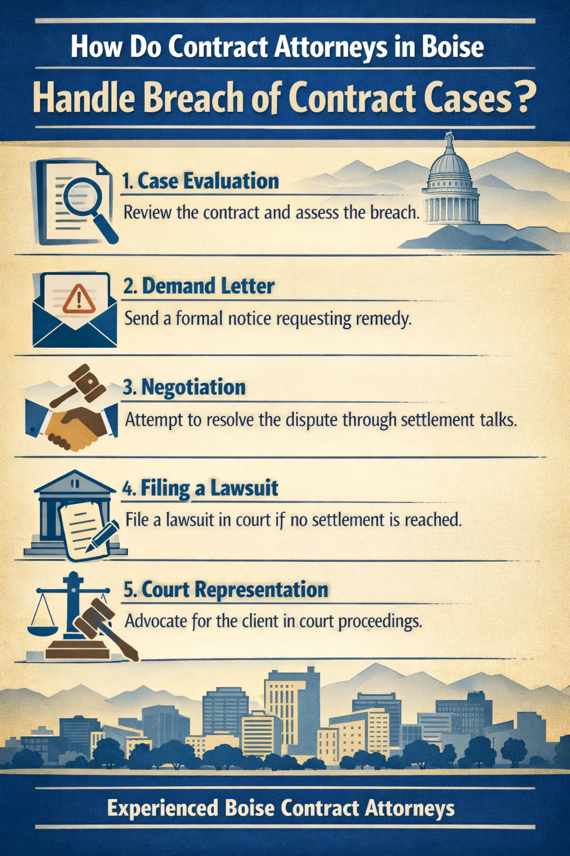 How Do Contract Attorneys in Boise Handle Breach of Contract Cases?