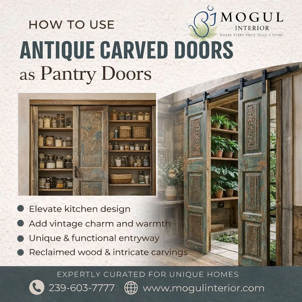 How to Use Antique Carved Doors as Pantry Doors