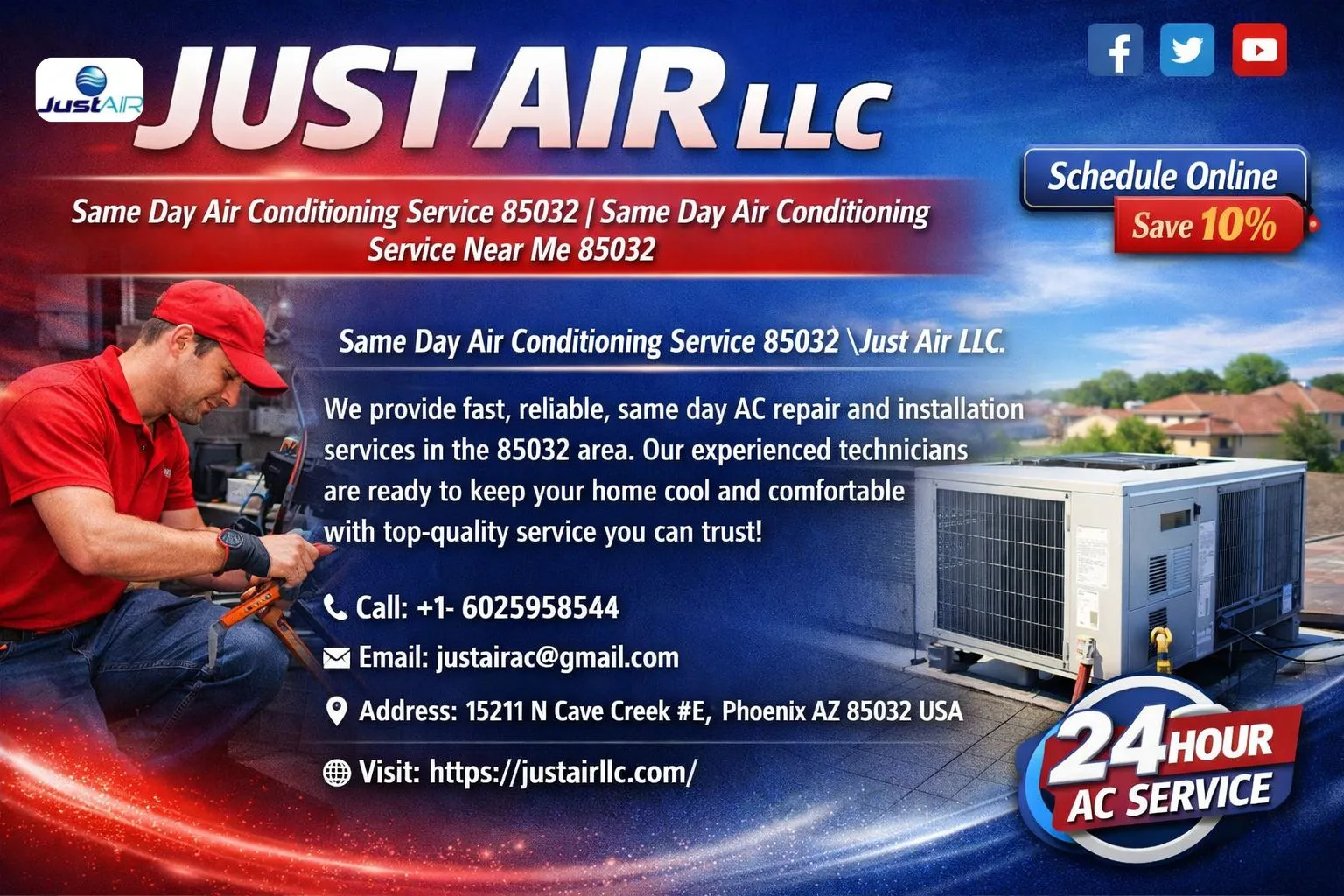 Same Day Air Conditioning Service 85032 providing fast and reliable AC repairs in Phoenix
